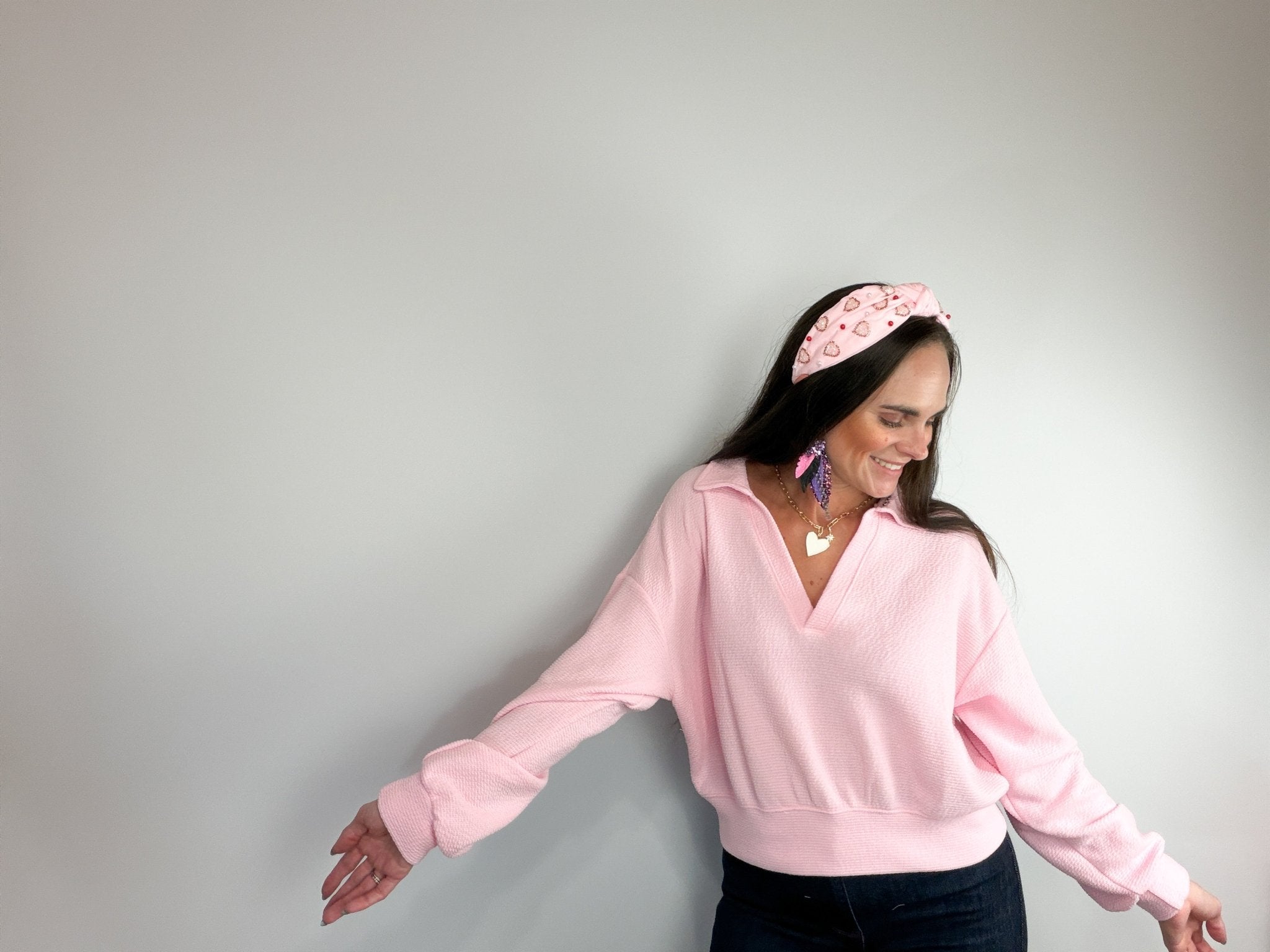 Soft Ribbed Knit Collared Polo Top - Bella Blossom Boutique