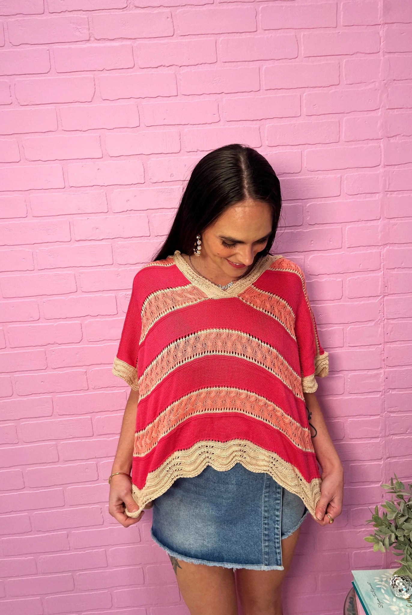 Sun - Drenched Striped Knit Hoodie – Vibrant Boho Boutique Top - Bella Blossom Boutique