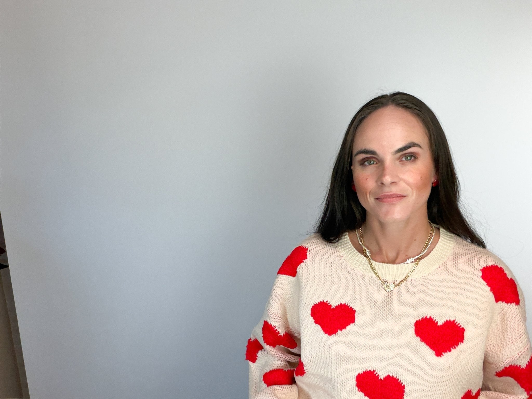 Sweetheart Stitched Heart Oversized Knit Sweater - Bella Blossom Boutique