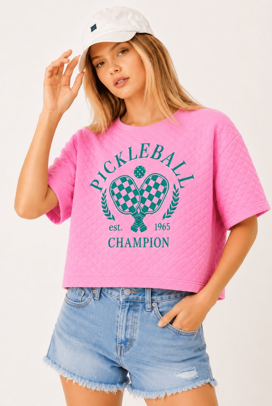 The "Champion" Quilted Performance Pickleball Tee - Bella Blossom Boutique