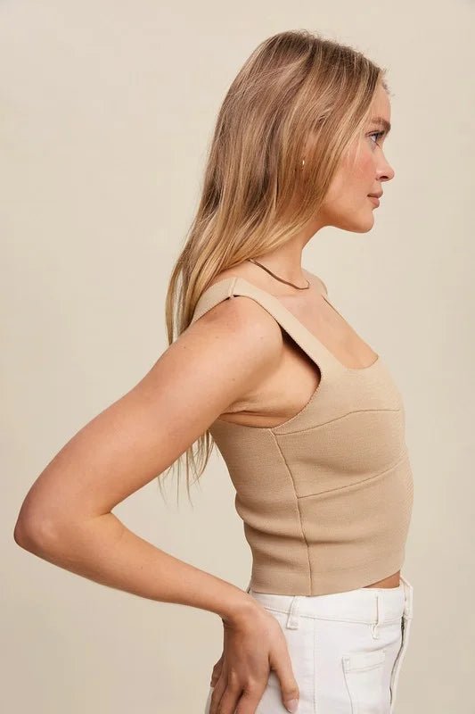 The Essential Square Neck Knit Brami | Seamless Stretch Comfort Top - Bella Blossom Boutique