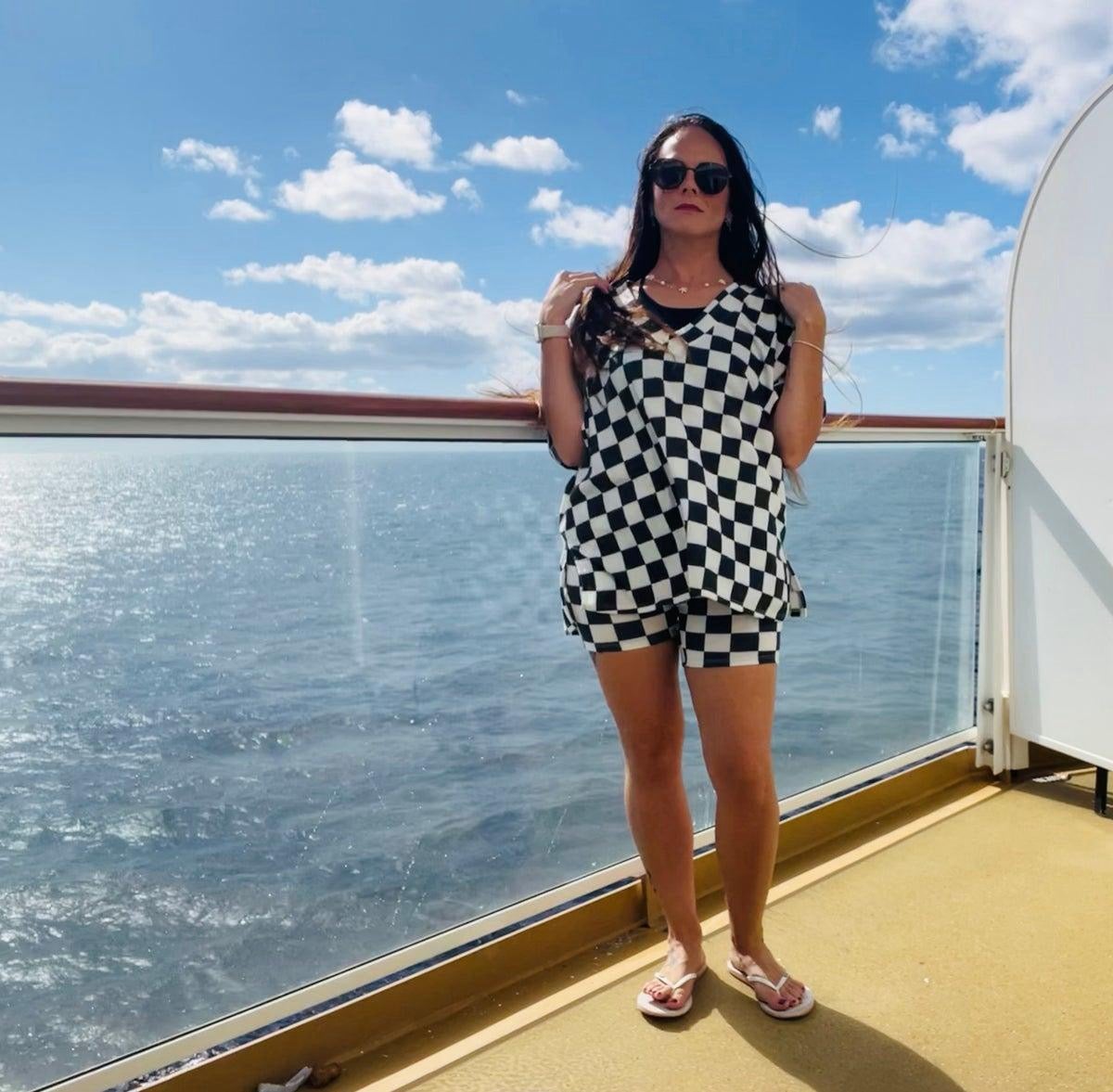 The Retro Luxe Checkerboard Two - Piece Set - Bella Blossom Boutique
