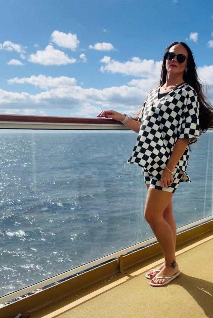 The Retro Luxe Checkerboard Two - Piece Set - Bella Blossom Boutique