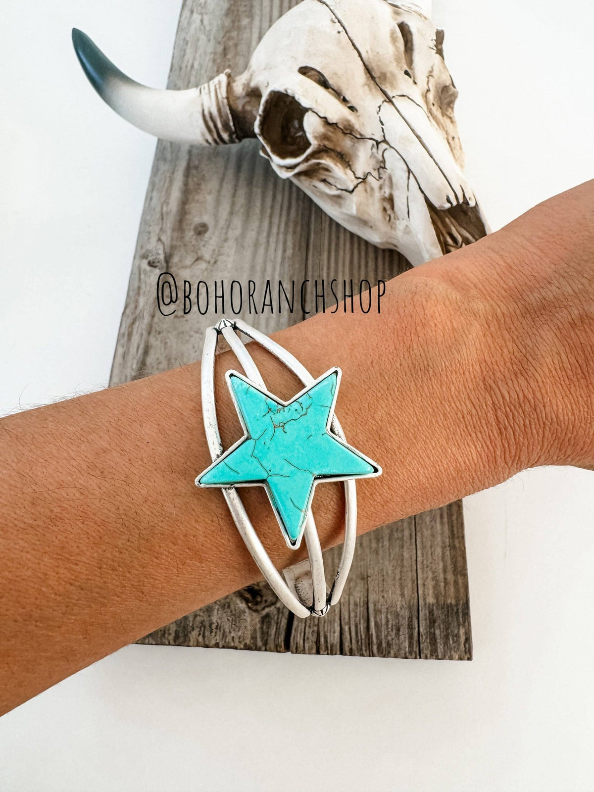 Turquoise Star Natural Stone Bracelet - Bella Blossom Boutique