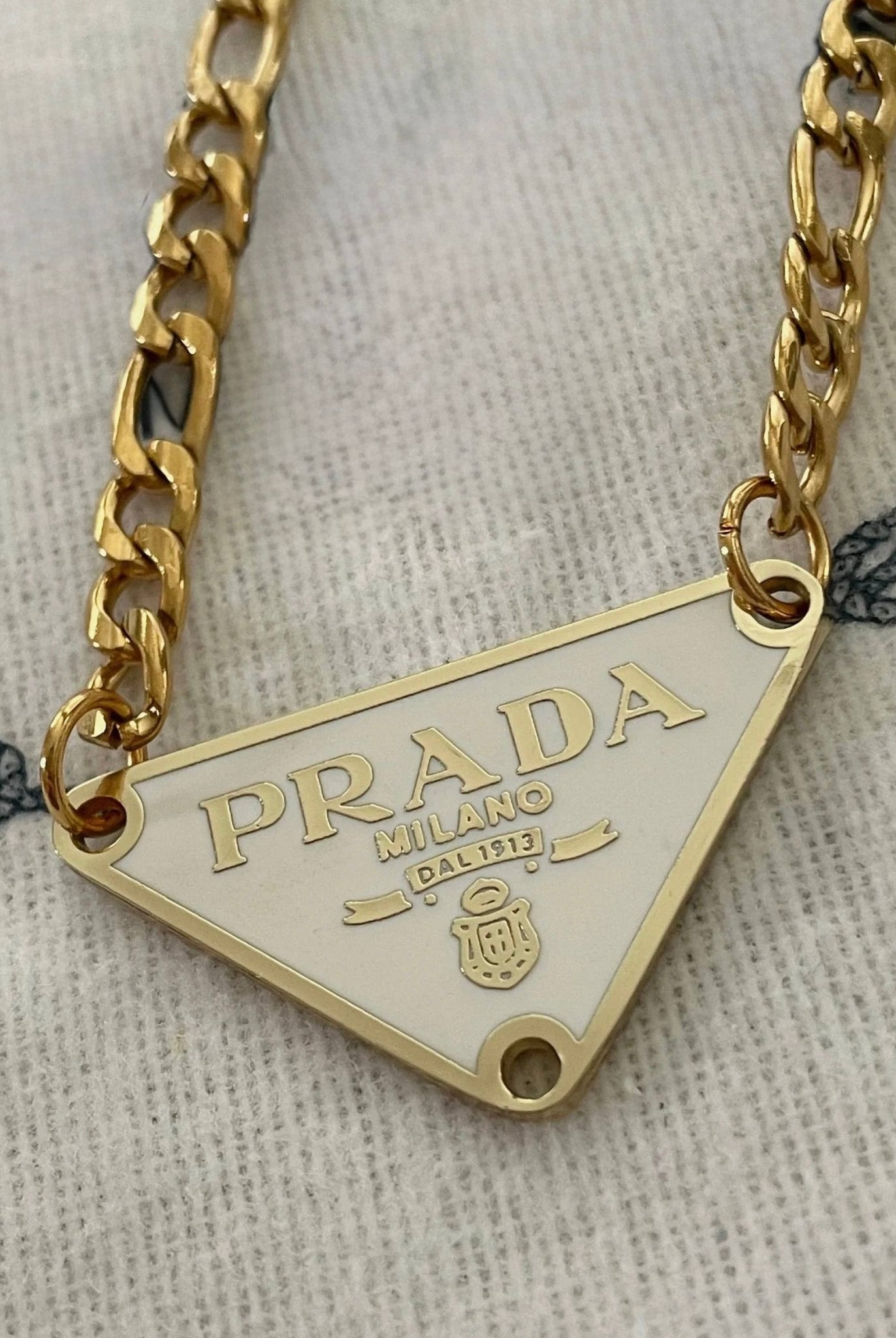 Vintage Designer Repurposed White Pendant Necklace - Bella Blossom Boutique