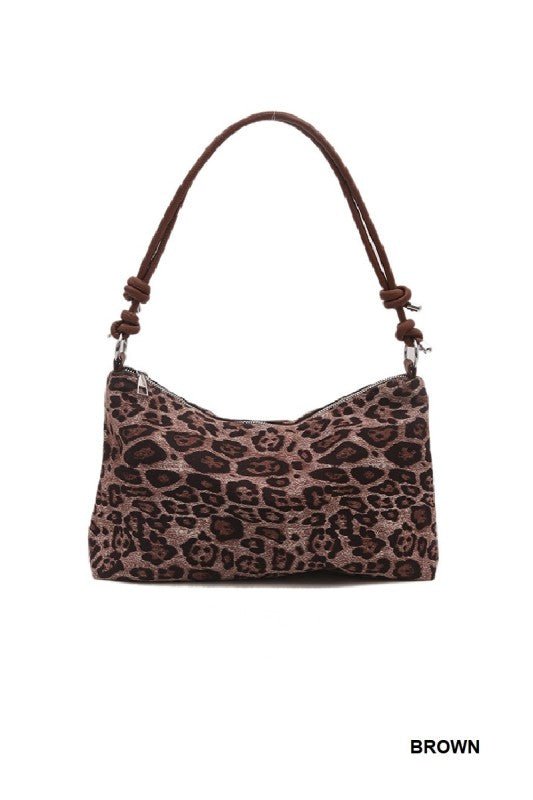 Vintage Leopard Faux Suede Shoulder Bag – Chic Animal Print Hobo Bag - Bella Blossom Boutique