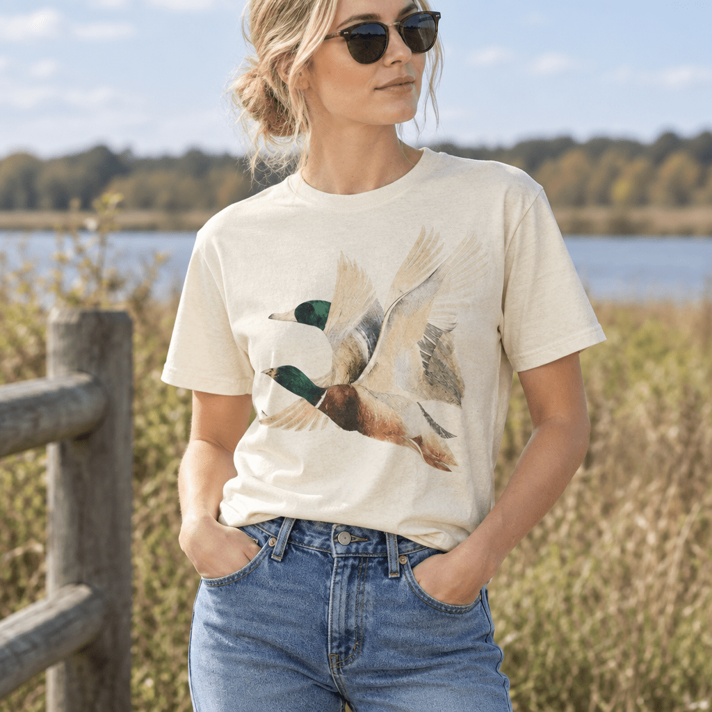 Vintage Mallard Flight Graphic Tee – Ultra-Soft Relaxed Fit - Bella Blossom Boutique