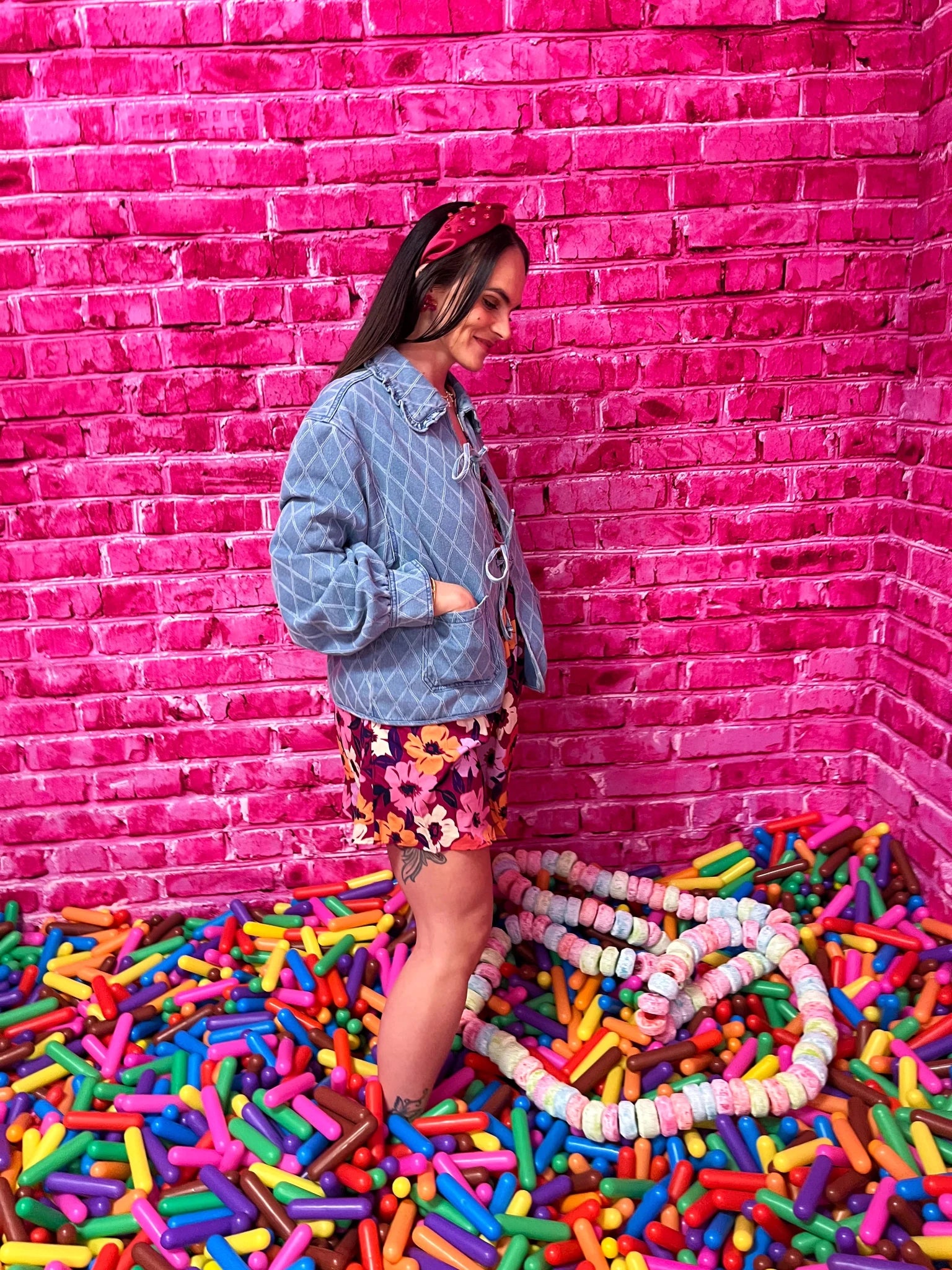 Whimsical Ruffle Quilted Denim Tie - Front Jacket - Bella Blossom Boutique