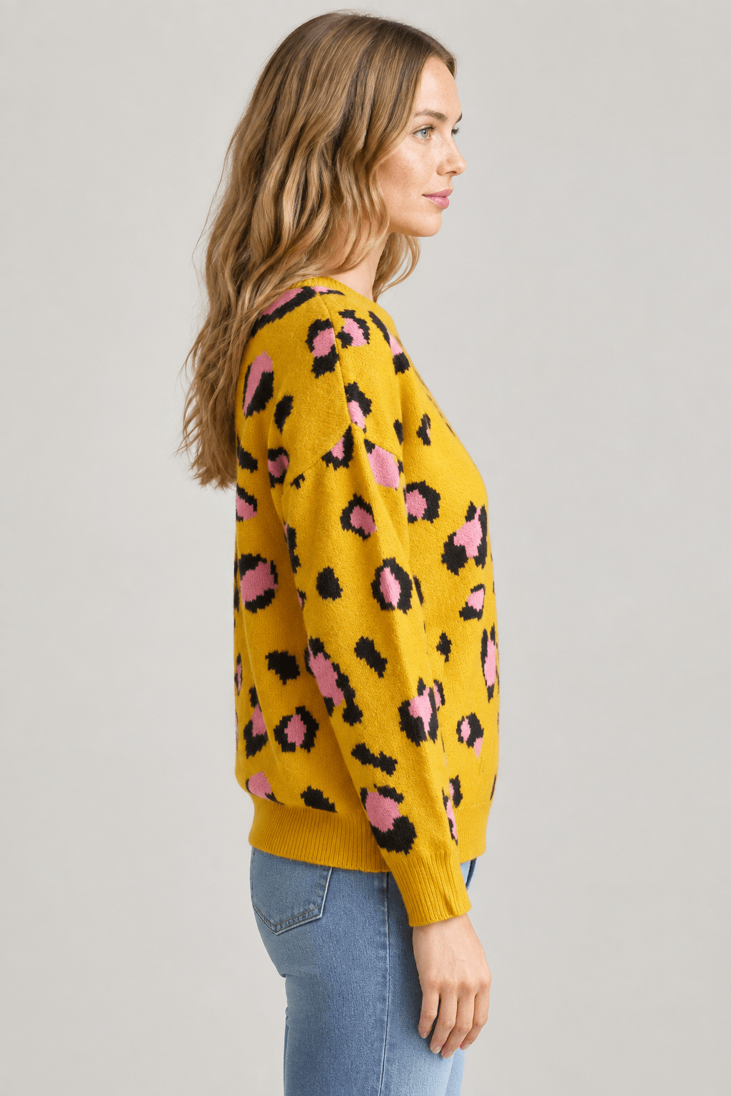 Wild Sophistication: Bold Leopard Print Soft Knit Sweater - Bella Blossom Boutique