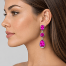 3 Tier Turquoise Stone Drop Earrings - Bella Blossom Boutique