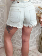 Salt Wash Grommet Tie-Waist Denim Shorts- Bella Blossom Boutique