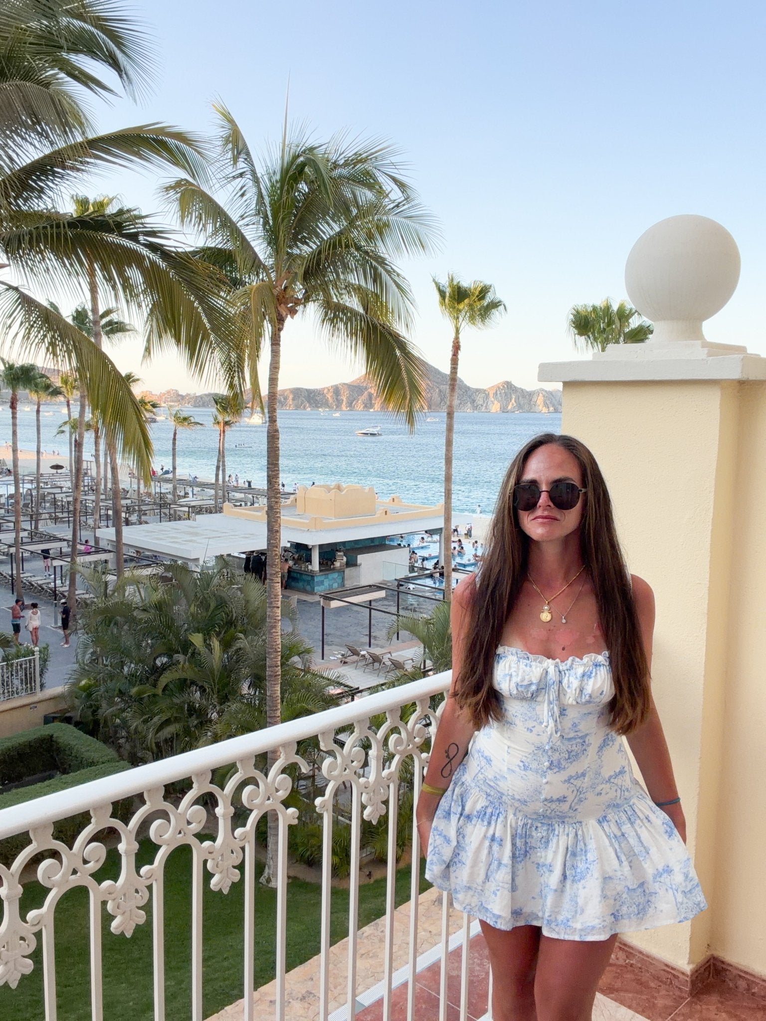 Amalfi Coast Blue & White Floral Vacation Dress - Bella Blossom Boutique