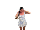 Amalfi Coast Blue & White Floral Vacation Dress - Bella Blossom Boutique