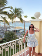 Amalfi Coast Blue & White Floral Vacation Dress - Bella Blossom Boutique