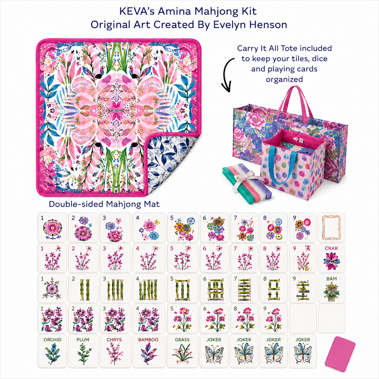 Amina Luxury American Mahjong Set – Designer Artist Edition (Preorder) - Bella Blossom Boutique