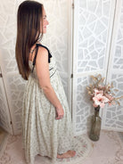 Aria Floral Contrast Trim Maxi Dress - Bella Blossom Boutique