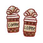 Artisan Beaded Coffee Cup Statement Earrings - Bella Blossom Boutique