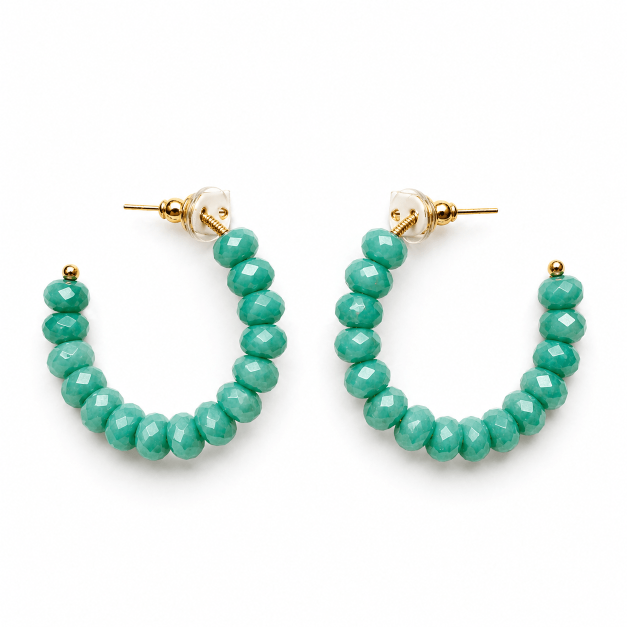 Artisan Turquoise Beaded Hoop Earrings – Lightweight Boho Statement Jewelry - Bella Blossom Boutique