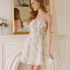 Aurora Floral Shimmer Lace Tie - Shoulder Cocktail Dress - Bella Blossom Boutique