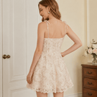 Aurora Floral Shimmer Lace Tie - Shoulder Cocktail Dress - Bella Blossom Boutique