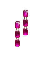 Barbiecore Fuchsia Square Drop Statement Earrings - Bella Blossom Boutique