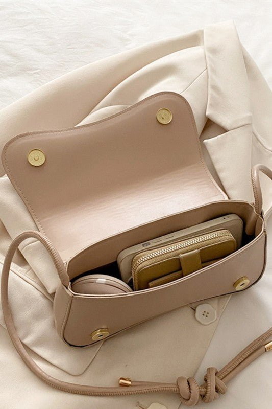 Bella Bow Underarm Shoulder Bag – Chic Gold Accent Baguette Purse - Bella Blossom Boutique