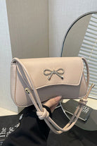 Bella Bow Underarm Shoulder Bag – Chic Gold Accent Baguette Purse - Bella Blossom Boutique