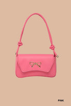 Bella Bow Underarm Shoulder Bag – Chic Gold Accent Baguette Purse - Bella Blossom Boutique