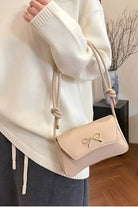 Bella Bow Underarm Shoulder Bag – Chic Gold Accent Baguette Purse - Bella Blossom Boutique