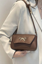 Bella Bow Underarm Shoulder Bag – Chic Gold Accent Baguette Purse - Bella Blossom Boutique