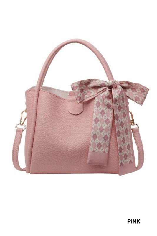 Bella Luxury Scarf - Accent Vegan Leather Handbag - Bella Blossom Boutique