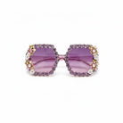 Bling & Bloom: Hand-Embellished Oversized Crystal Floral & Bee Sunglasses - Bella Blossom Boutique