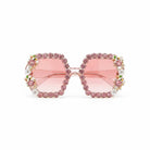 Bling & Bloom: Hand-Embellished Oversized Crystal Floral & Bee Sunglasses - Bella Blossom Boutique