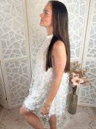 Blooming 3D Floral Halter Swing Mini Dress - Bella Blossom Boutique