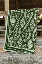 Boho Chic Olive Aztec Throw Blanket – Ultra - Soft Geometric Home Decor (50" x 60") - Bella Blossom Boutique