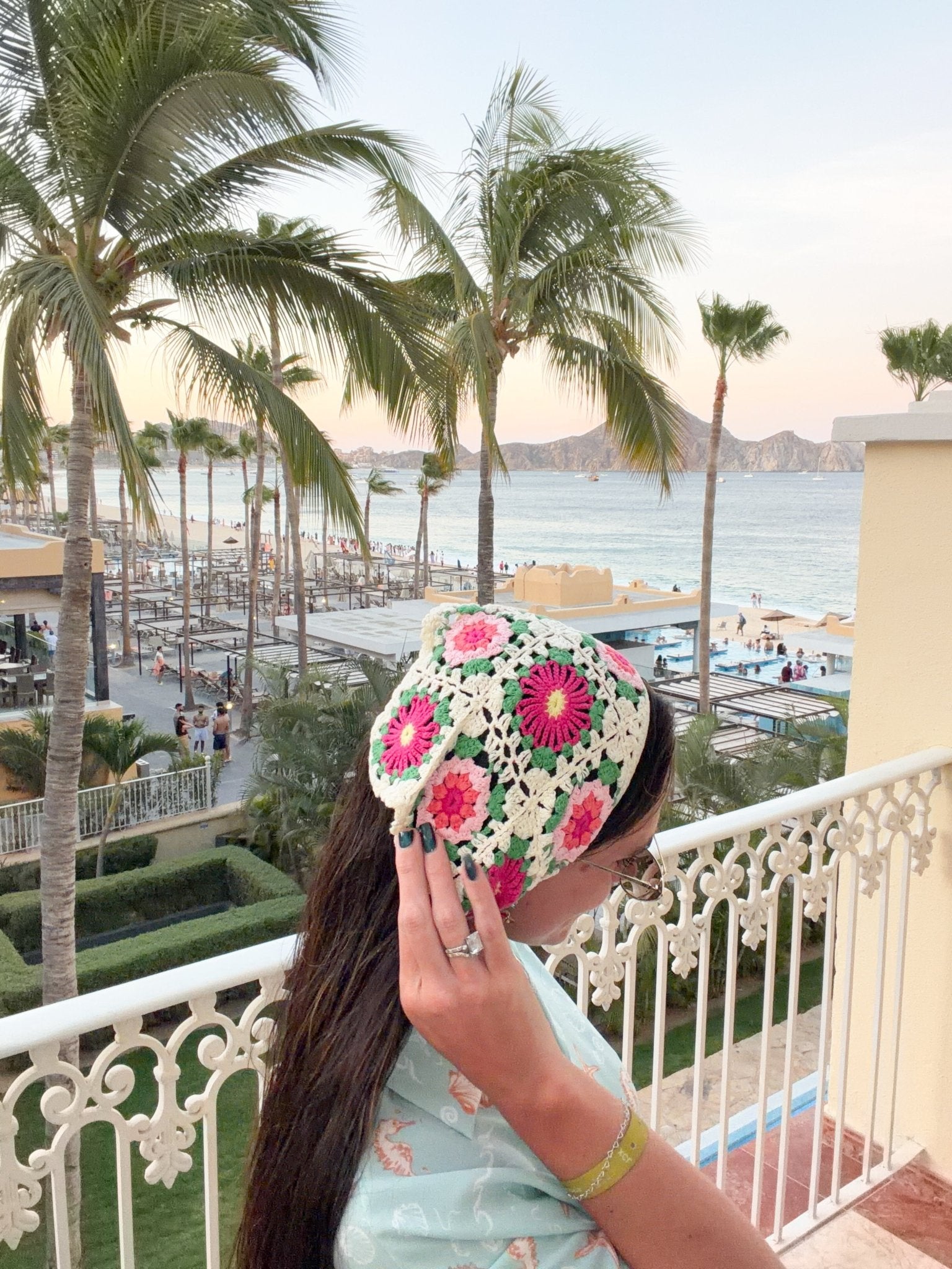 Boho Floral Crochet Headband – Hand-Stitched Flower Hair Wrap - Bella Blossom Boutique