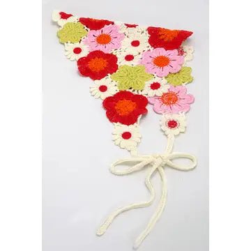 Boho Floral Crochet Headband – Hand - Stitched Flower Hair Wrap - Bella Blossom Boutique