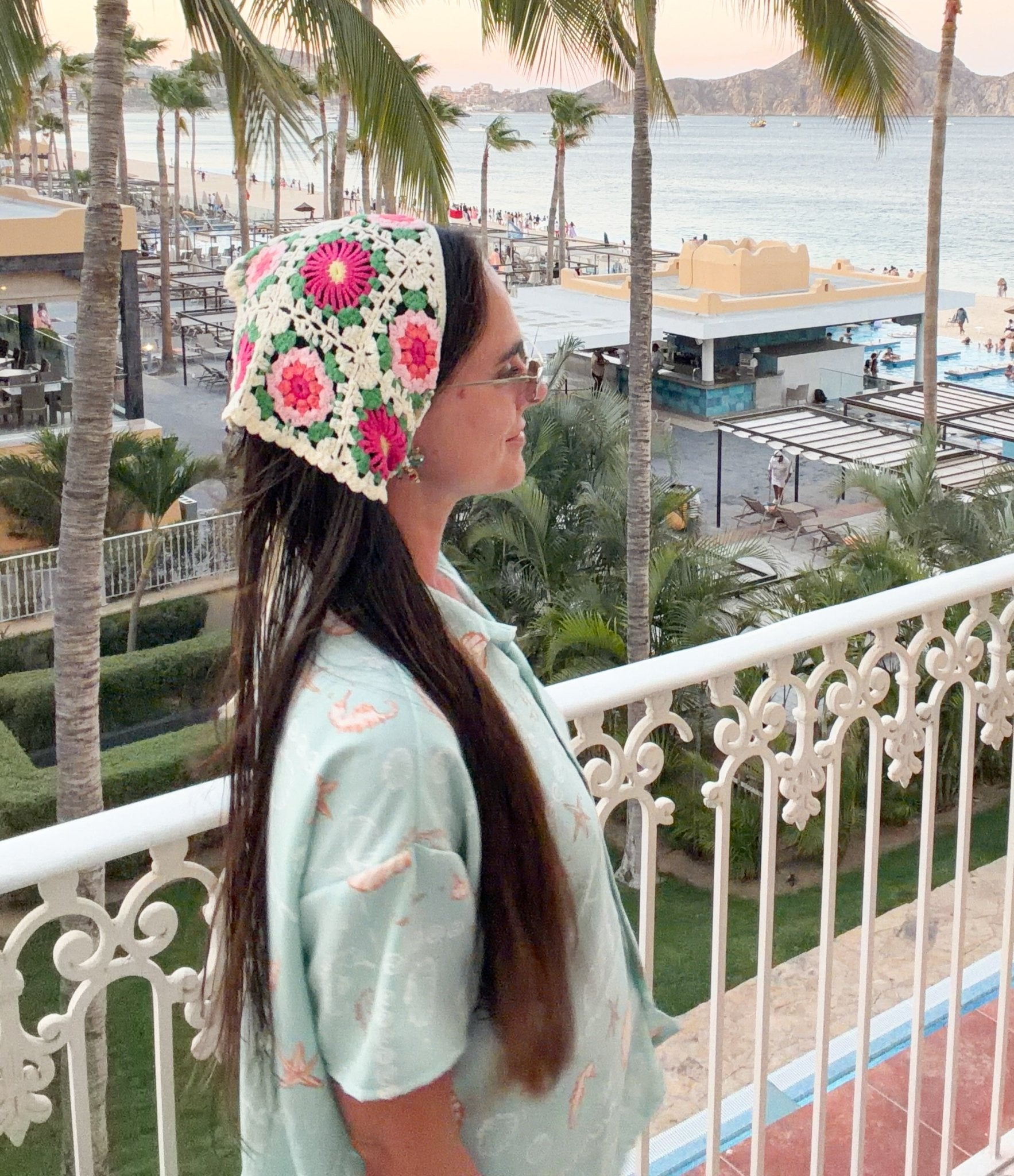 Boho Floral Crochet Headband – Hand-Stitched Flower Hair Wrap - Bella Blossom Boutique
