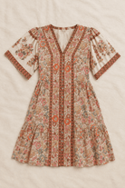 Boho Floral Print Woven Mini Dress - Bella Blossom Boutique