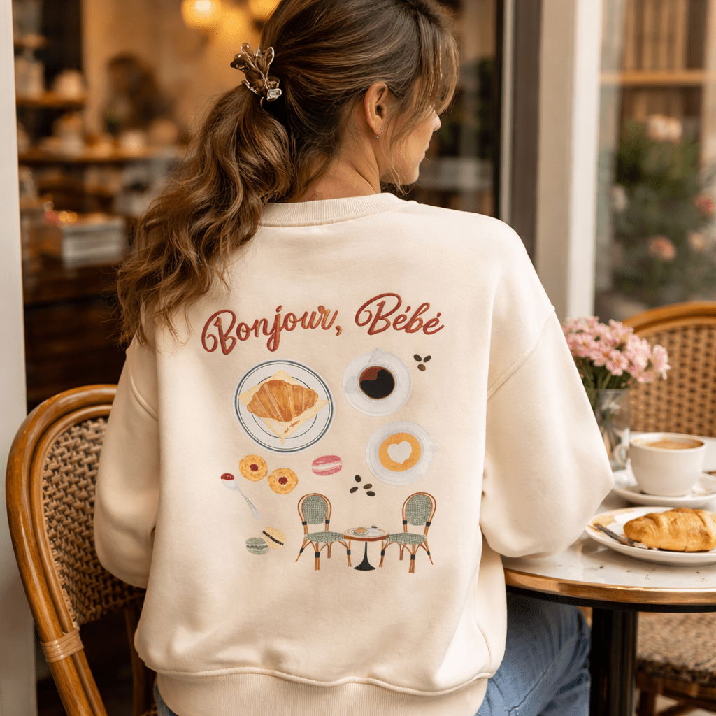 Bonjour Bébé Café Au Lait Oversized Sweatshirt - Bella Blossom Boutique