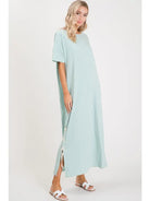 Breezy Coastal Striped Maxi Dress – Oversized Lace - Up Comfort - Bella Blossom Boutique