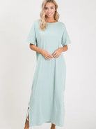 Breezy Coastal Striped Maxi Dress – Oversized Lace - Up Comfort - Bella Blossom Boutique