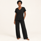 Breezy Crinkle Knit 2-Piece V-Neck Set - Bella Blossom Boutique
