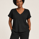 Breezy Crinkle Knit 2-Piece V-Neck Set - Bella Blossom Boutique