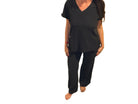 Breezy Crinkle Knit 2 - Piece V - Neck Set - Bella Blossom Boutique