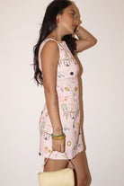 Café Rosé Pink Printed Cotton Mini Dress - Bella Blossom Boutique