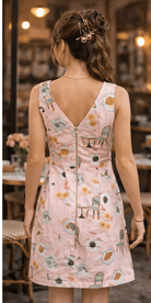 Café Rosé Pink Printed Cotton Mini Dress - Bella Blossom Boutique