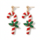 Candy Cane Dangle Earrings - Bella Blossom Boutique