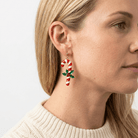 Candy Cane Dangle Earrings - Bella Blossom Boutique