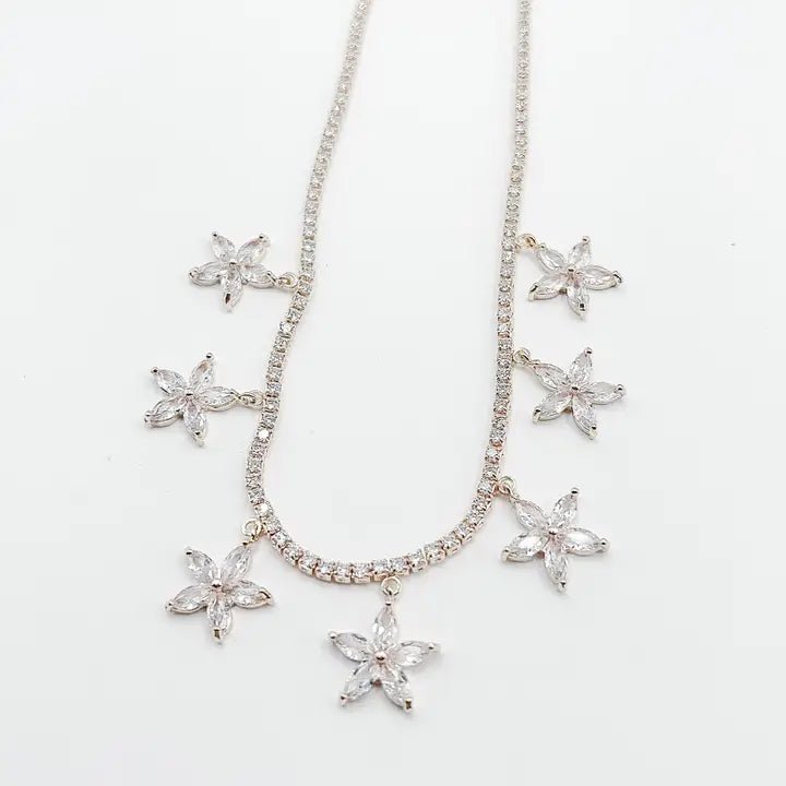 Celestial Crystal Multi - Star Charm Necklace - Bella Blossom Boutique